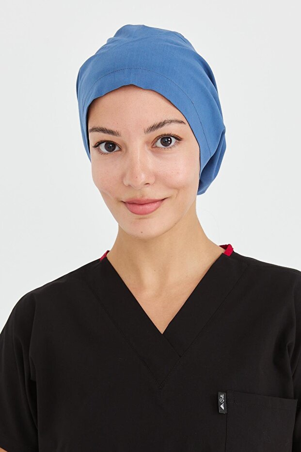 Lycra Doctor Nurse Surgical Cap Chef's Cap Work Bandana, Indigo