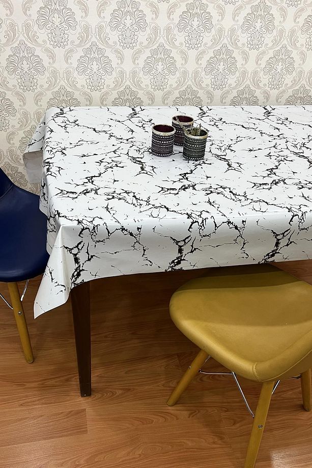 Pvc Kaymaz Elyaf Tabanlı Silinebilir Muşamba Masa Örtüsü_190-a - 5