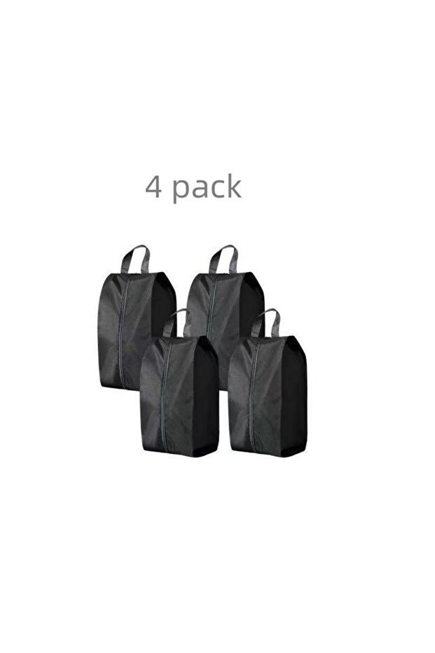 4pack large black 2 or 4 Pack Portable Nylon Waterproof Shoe Storage Bags with Zipper Closure for Me