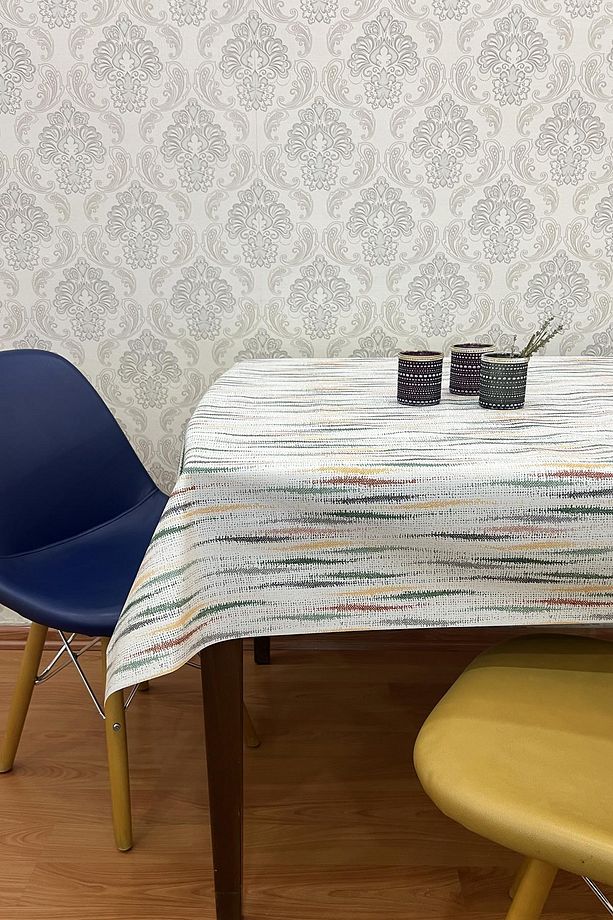 Pvc kaymaz elyaf tabanlı Silinebilir Muşamba Masa Örtüsü_210-A - 3
