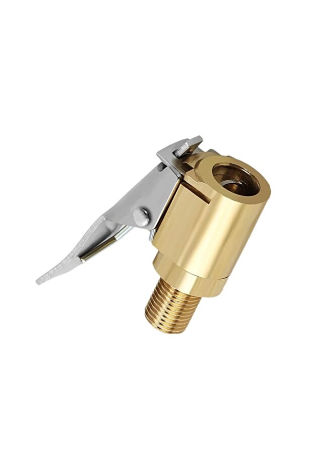 1pc Tire Air Chuck With Clip Adapter Brass Locking Tire Inflator Nozzle Adapter Suitable For Vehicle