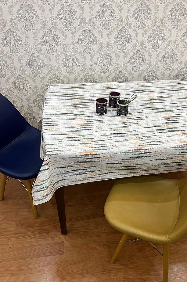 Pvc kaymaz elyaf tabanlı Silinebilir Muşamba Masa Örtüsü_210-A - 5