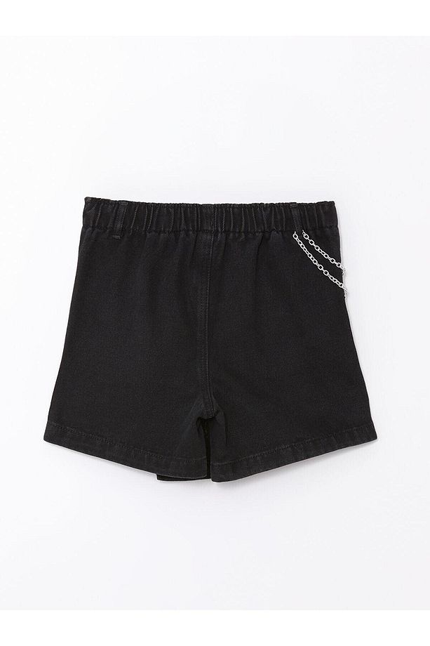 LCW Kids  Beli Lastikli Kız Çocuk Jean Şort Etek - 3