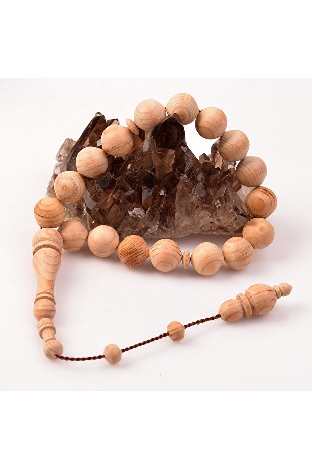 Scented Tar Tree Ankle Length Prayer Beads (14 mm) - Cedar Wood