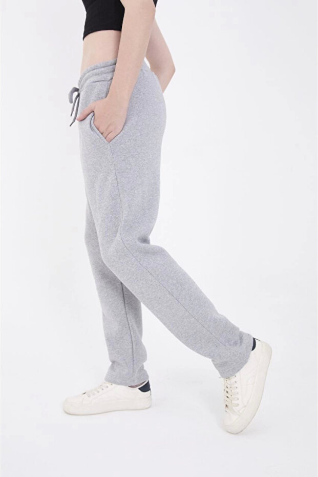 Elastic Printed Sweatpants - Gray - 7