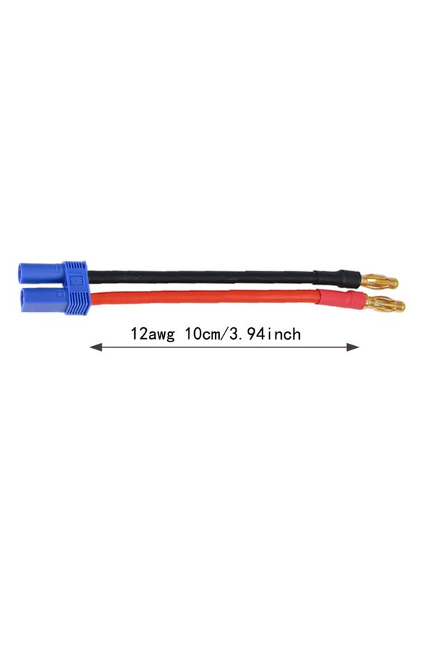 1EC54.0 12awg 10cm 1/2Pcs Charge Lead EC5 Female Plug Adapter to 4.0mm Gold Plated Banana Connector