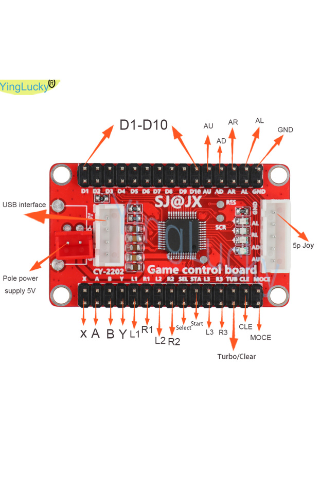 DIY Zero Delay Arcade USB Encoder Board, Support PC, PS3 Raspberry Pi, Android, Hitbox with SANWA... - 6
