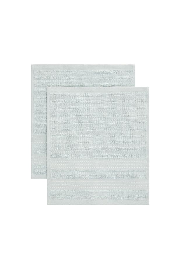 Soft Stripe 2'li Havlu Seti - Mavi - 30x30 cm - 2