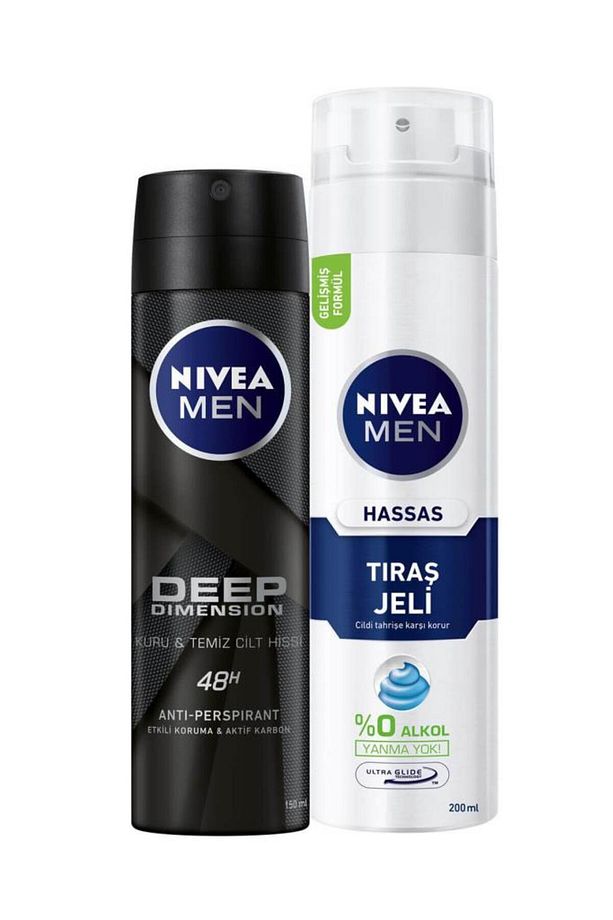 Deep Dimension Erkek Deosprey 150ml Tıraş Jeli Hassas Ciltler Için 200 ml - 1
