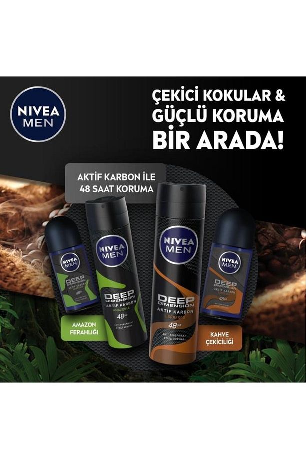 Men Erkek Roll-on Deodorant Deep Dimension Amazonia 50ml, 48 Saat Anti-perspirant Ter Koruması - 6