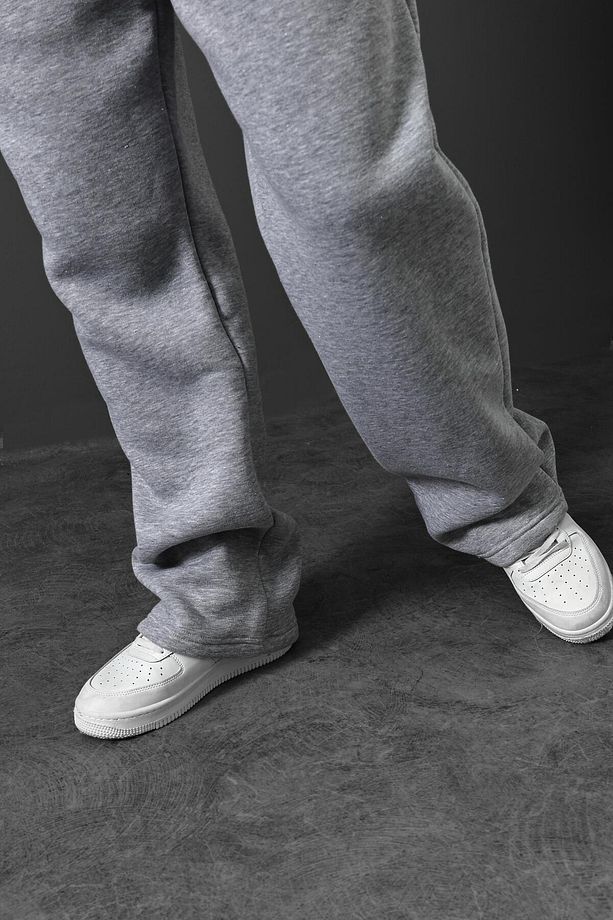 Erkek Gri Basic Baggy Kalıp Eşofman - 3