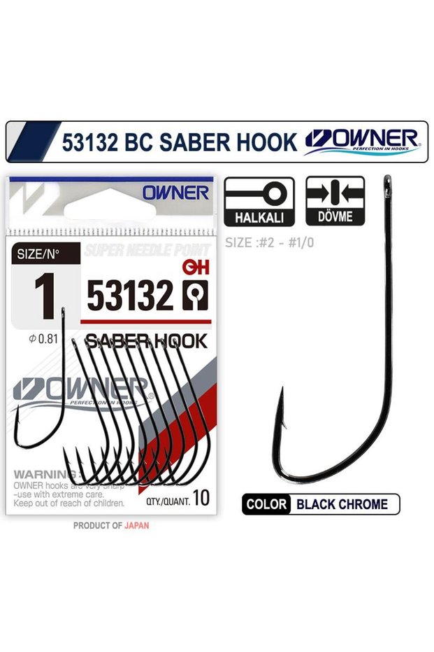 53132 Saber Hook Black Chrome İğne