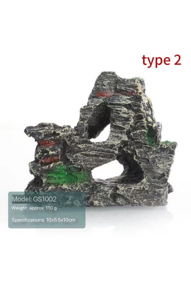type 1 Fish Tank Landscaping Ornamental Rockery Simulation Resin Process Aquarium Decoration Explosi