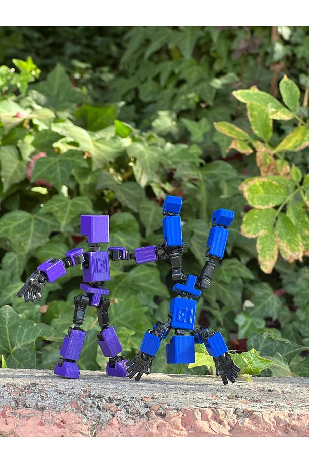 Hareketli Mini 13 Robot Oyuncak 8 Cm - Mor Siyah 1 Adet - 2