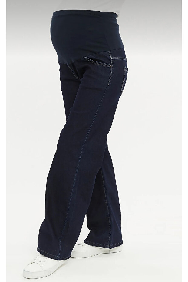 GENİŞ PAÇA HAMİLE KOT PANTOLONU - 5