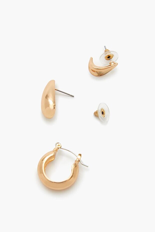 Geometrik Halka Küpe Seti - 2