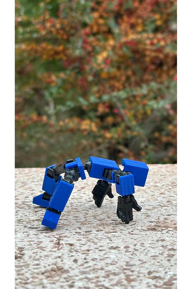 Hareketli Mini 13 Robot Oyuncak 8 Cm - Mavi Siyah 1 Adet - 2