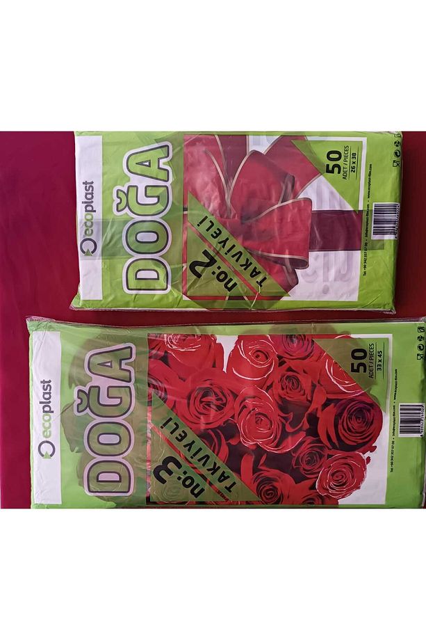 Takviyeli Baskılı Mağaza Poşeti 3'LÜ PAKET (2-3-4 NO) 3X50 (150)Adet 26X38-33X45-40x50 Cm - 4