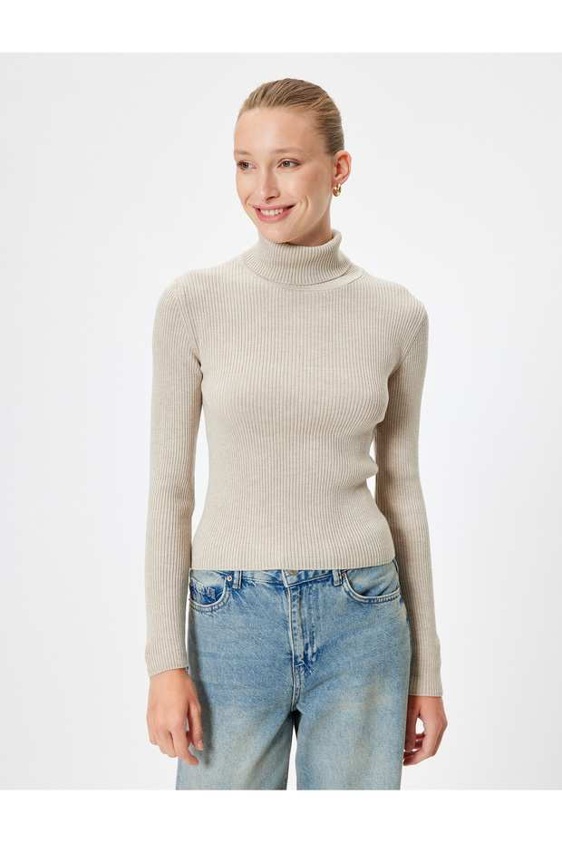 Basic-Strickpullover mit langen Ärmeln - 3