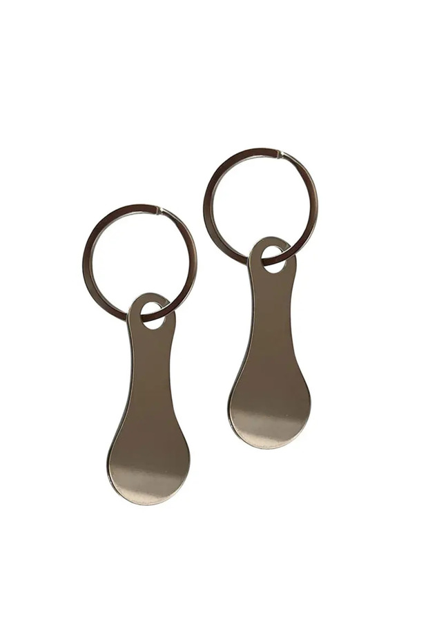1/3pcs Ring For Key Keychain Metal Aluminum Alloy Sliver Color Shopping Cart Token Keyring Access... - 1