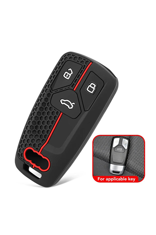 Silicone Keychain For Car Keys Case Holder Key Cover For Audi Q5 Q7 TT A4 B9 A5 A6 8S 8W 4M S4 S5... - 1