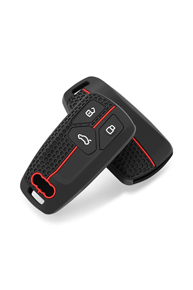 Silicone Keychain For Car Keys Case Holder Key Cover For Audi Q5 Q7 TT A4 B9 A5 A6 8S 8W 4M S4 S5... - 4
