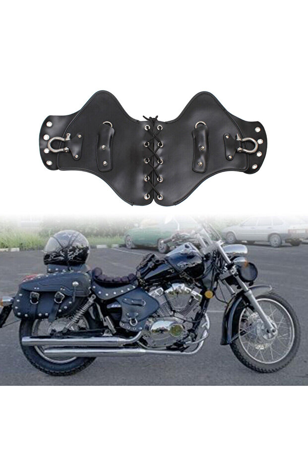 Motorcycle Universal Black PU Leather Heat Saddle Shield Deflectors For Harley Touring Sportster ...