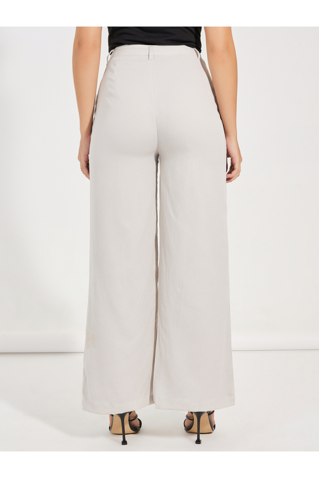 بنطال أساسي عالي الخصر بقصة مستقيمة - 4