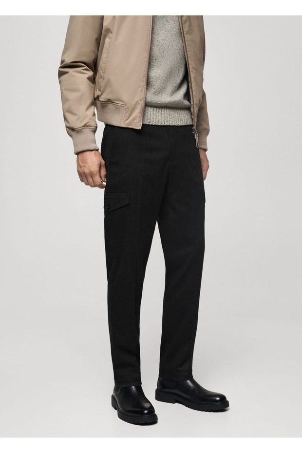 Flanel kargo pantolon - 1