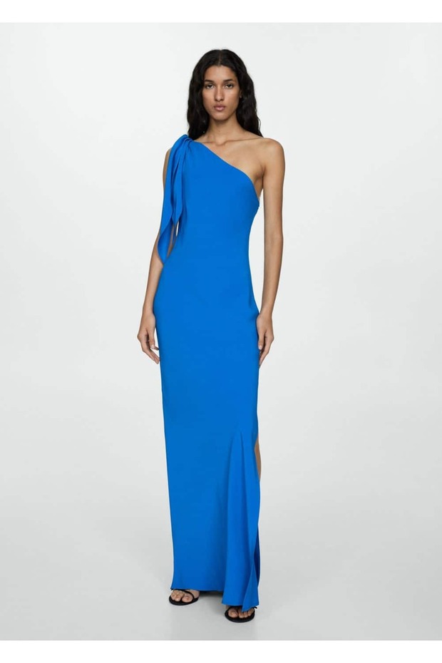 Yırtmaçlı Asimetrik Elbise - 2