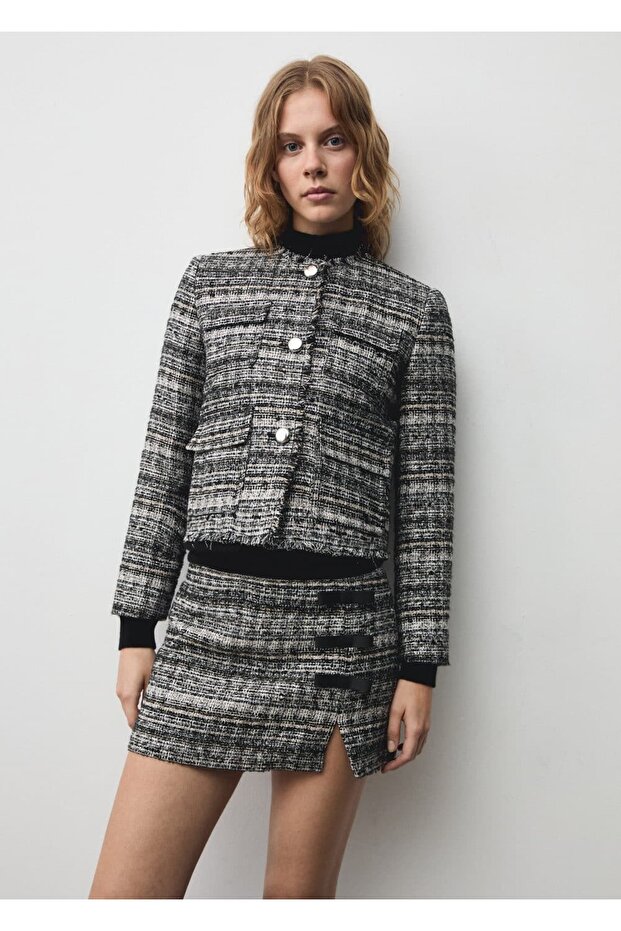 Metal düğmeli tüvit ceket - 1