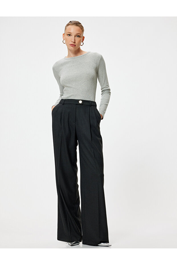 Ribbed Basic Bodysuit Long Sleeve Crew Neck Cotton - 2