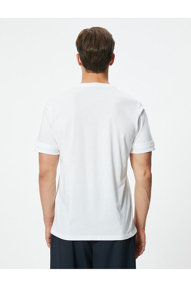 Bisiklet Yaka Pamuklu Regular Fit Kısa Kollu Tişört - 4
