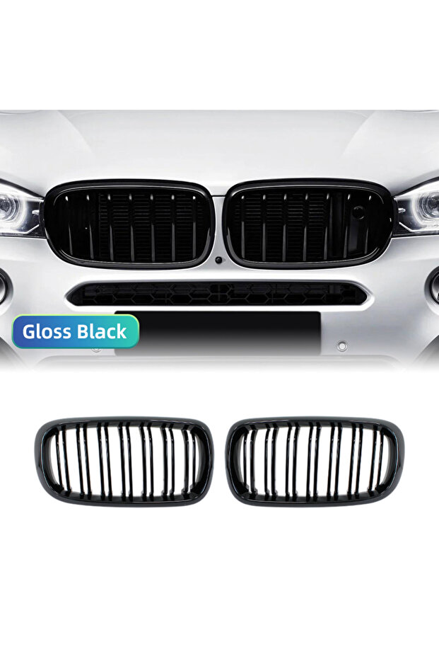 Double Line Black Front Hood Kidney Grille Bumper Black Dual Grill Replacement Part Car Accessories