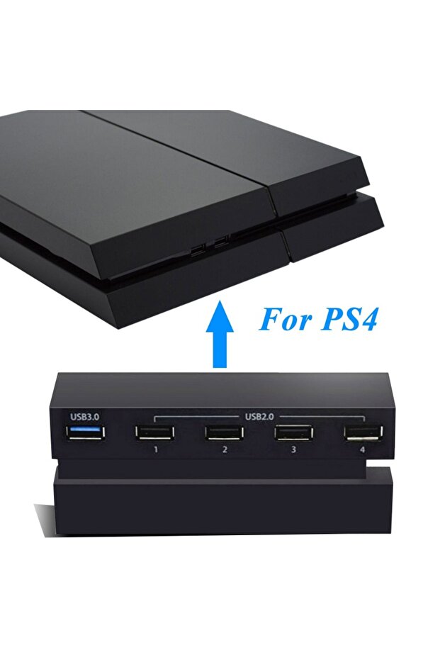 Option 1 5 Port USB Hub for PS4, USB 3.0 High-Speed Adapter Expansion Hub Connector Fit for PS4 Gam