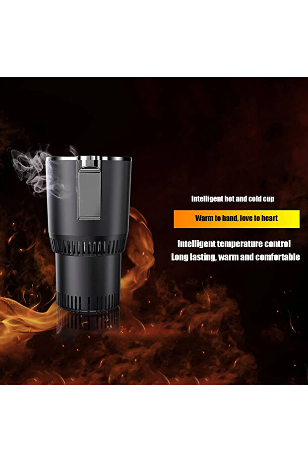 12V 2 In 1 Cooling Drink Can Car Office Cup Warmer Cooler with Temperature Display Beverage Bottl... - 6