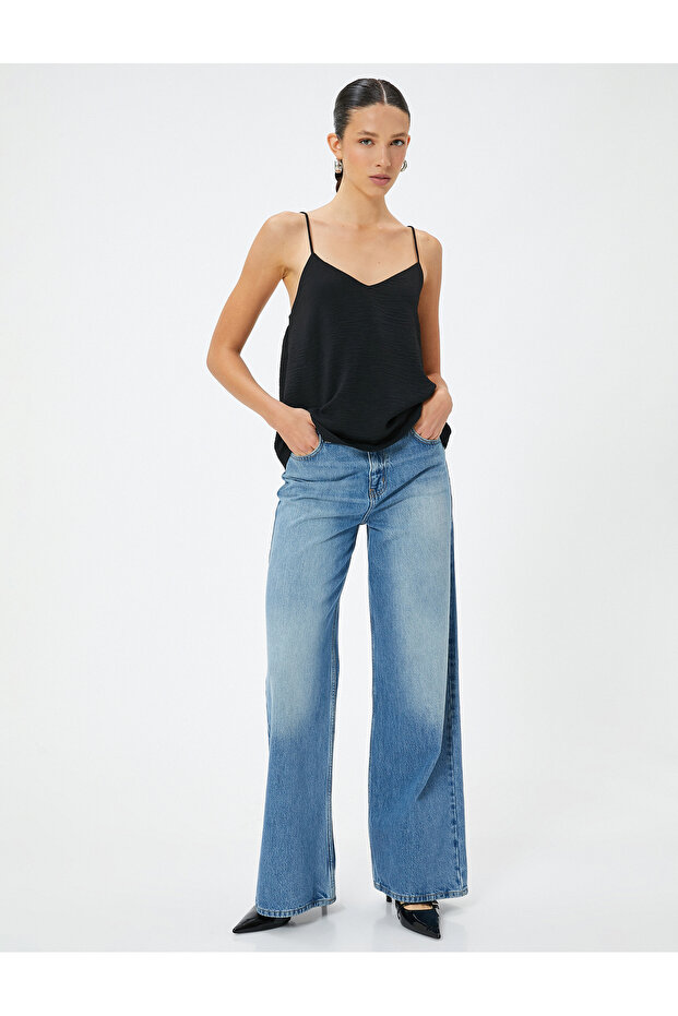 Thin Strap Long Tank Top Aerobin Fabric