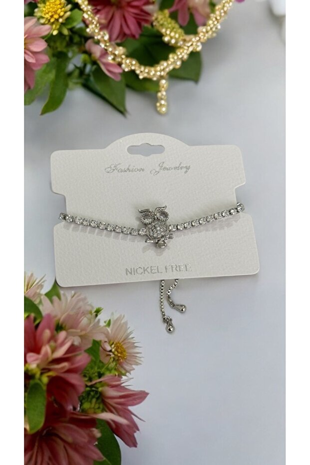 1St Class Zirconium Adjustable Bracelet with Owl Figure