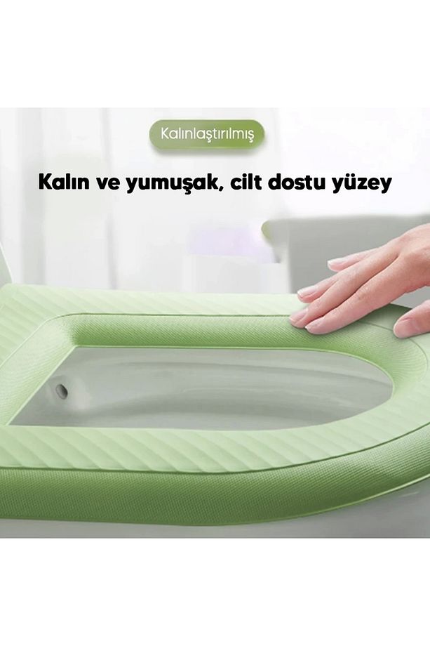 Rahat ve Kullanışlı Yıkanabilir Klozet Kapağı Süngeri Su Geçirmez Üst Yüzey - 2