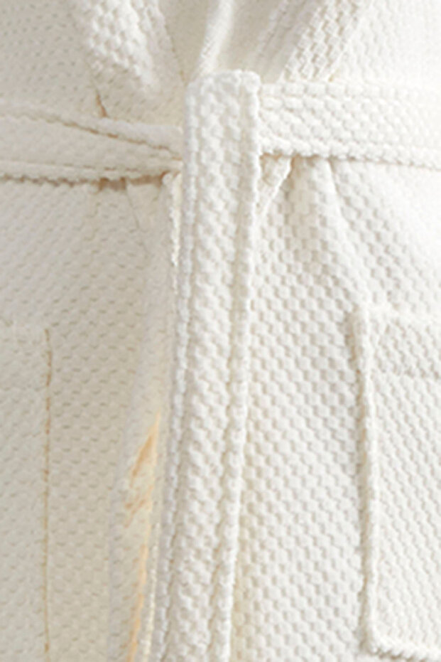 Bright Kadife Kapüşonlu Bornoz - 3