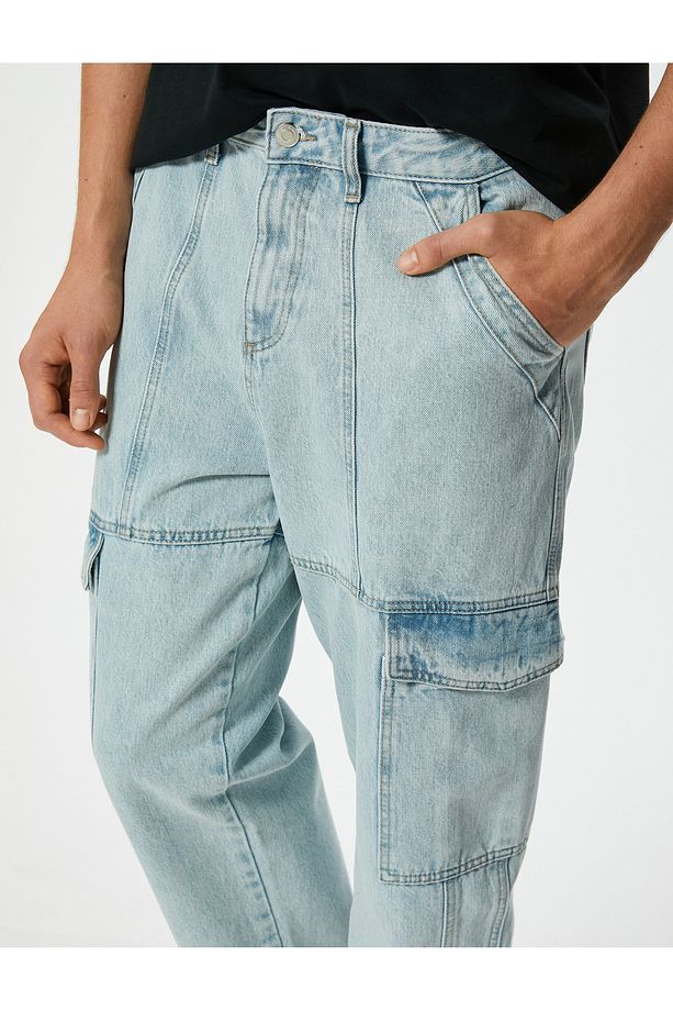 Kot Kargo Pantolon Oversize Cep Detaylı - 5