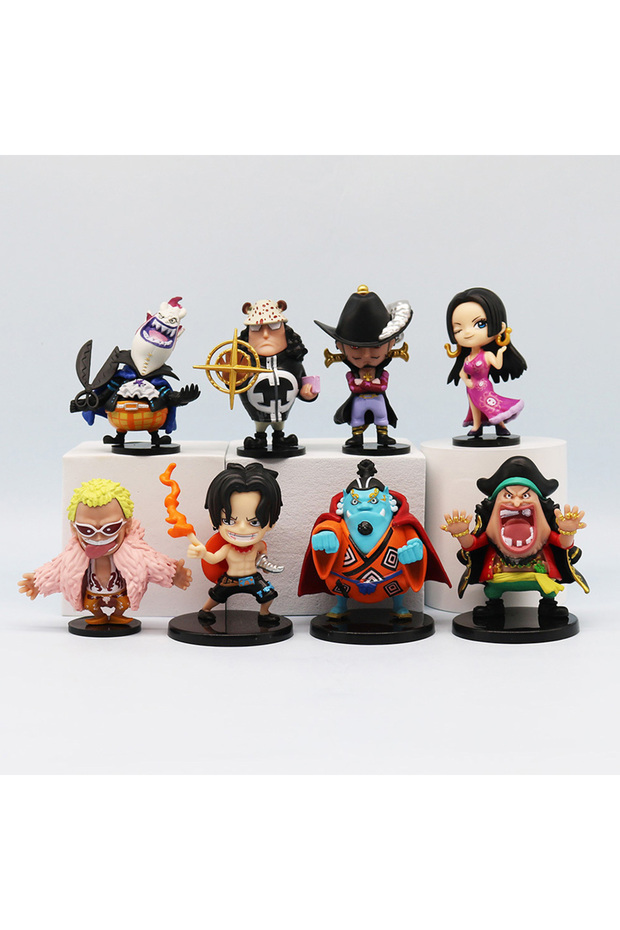 Bandai 8Pcs No box 8pcs Anime One Piece Figures Model Dolls Toys Cute Luffy Oka Shichibukai Ace Boa