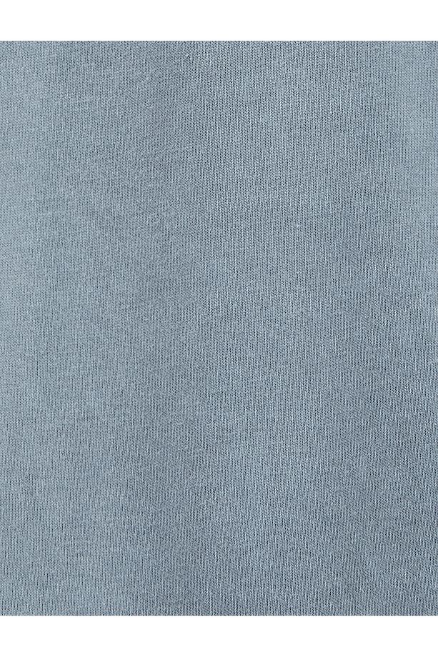 Oversize Tişört Slogan İşlemeli Bisiklet Yaka Kısa Kollu - 6