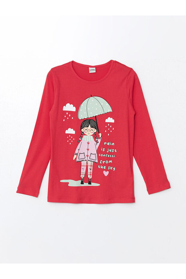 Bisiklet Yaka Kız Çocuk Pijama Takımı - 2