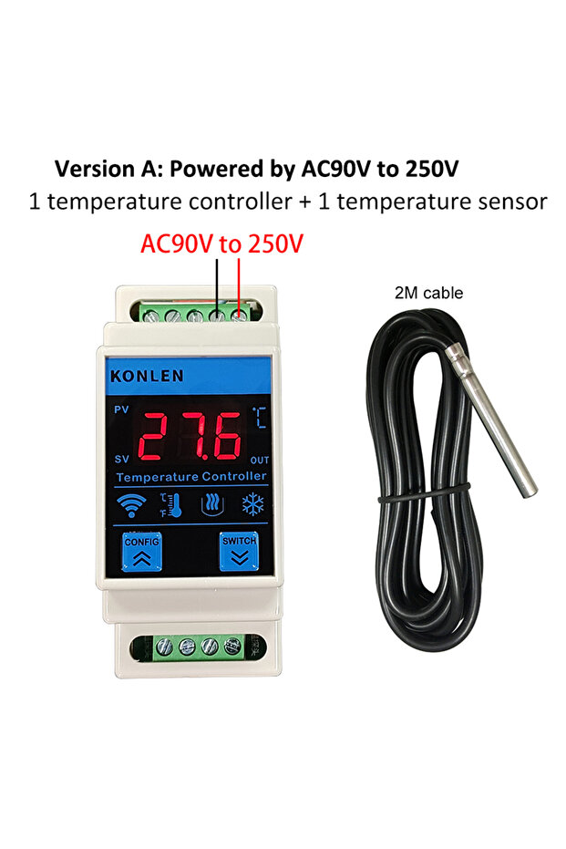 AC90V to 250V Tuya WIFI temperature Sensor Thermometer Monitor Heating Freezer Controller Room Therm - 1