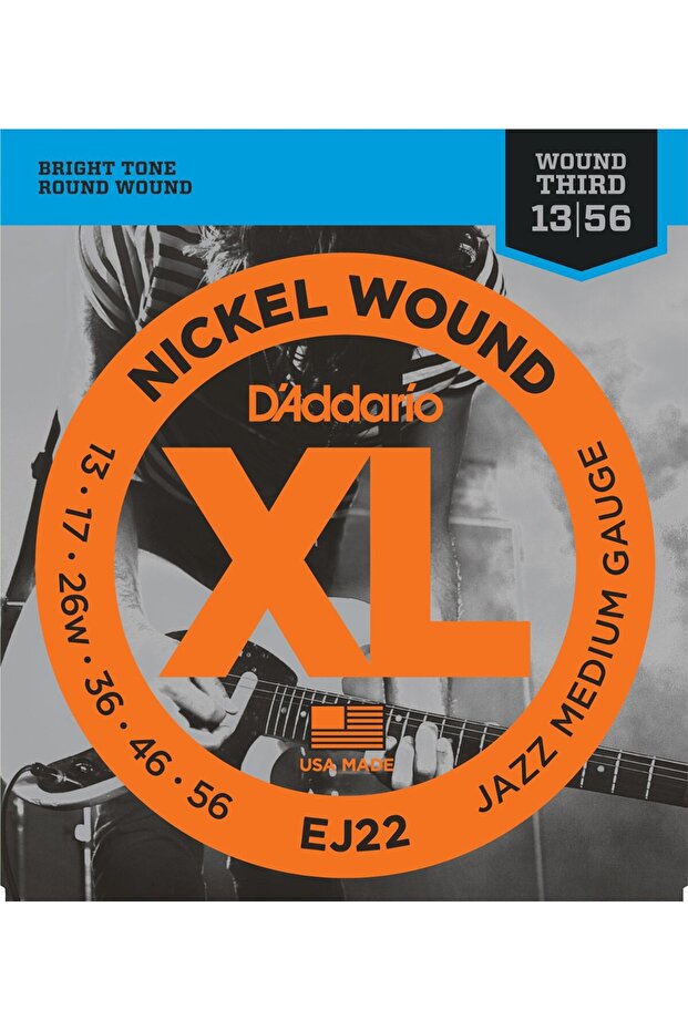 Ej22 Electric Guitar String Set, Xl, Nickel Wound, Jazz Lig