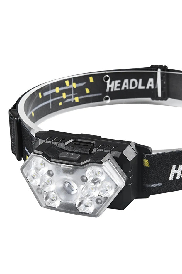 1000mah Rechageable 9 Led Strong Light Headlamp USB Rechageable Motion Sensor Headlight Portable Fis