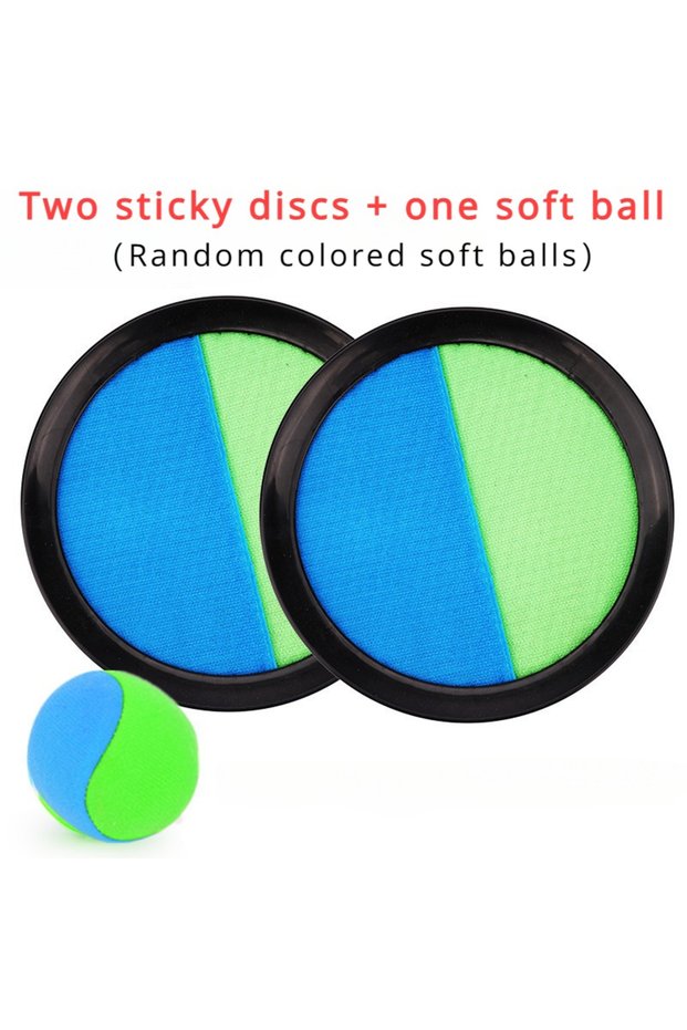 blue 1set Children's Suction Ball Sticky Target Racket Throwing Catch Sports Equipment Family Intera