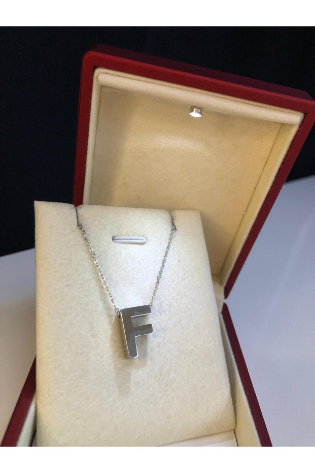 Letter F Three-Dimensional White Steel Women's Pendant in Box with Light • Pendant for Lover • Wife • Mother • Friend