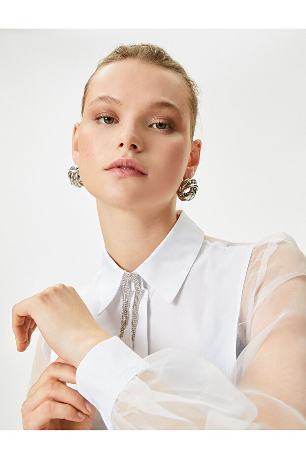 Buttoned Transparent Shirt with Robe - 1